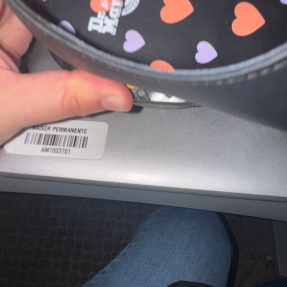 New Dr. Martens 1461 Leather Heart Platform Shoes Black Toecap Stitch Sz 8 - Picture 8 of 10